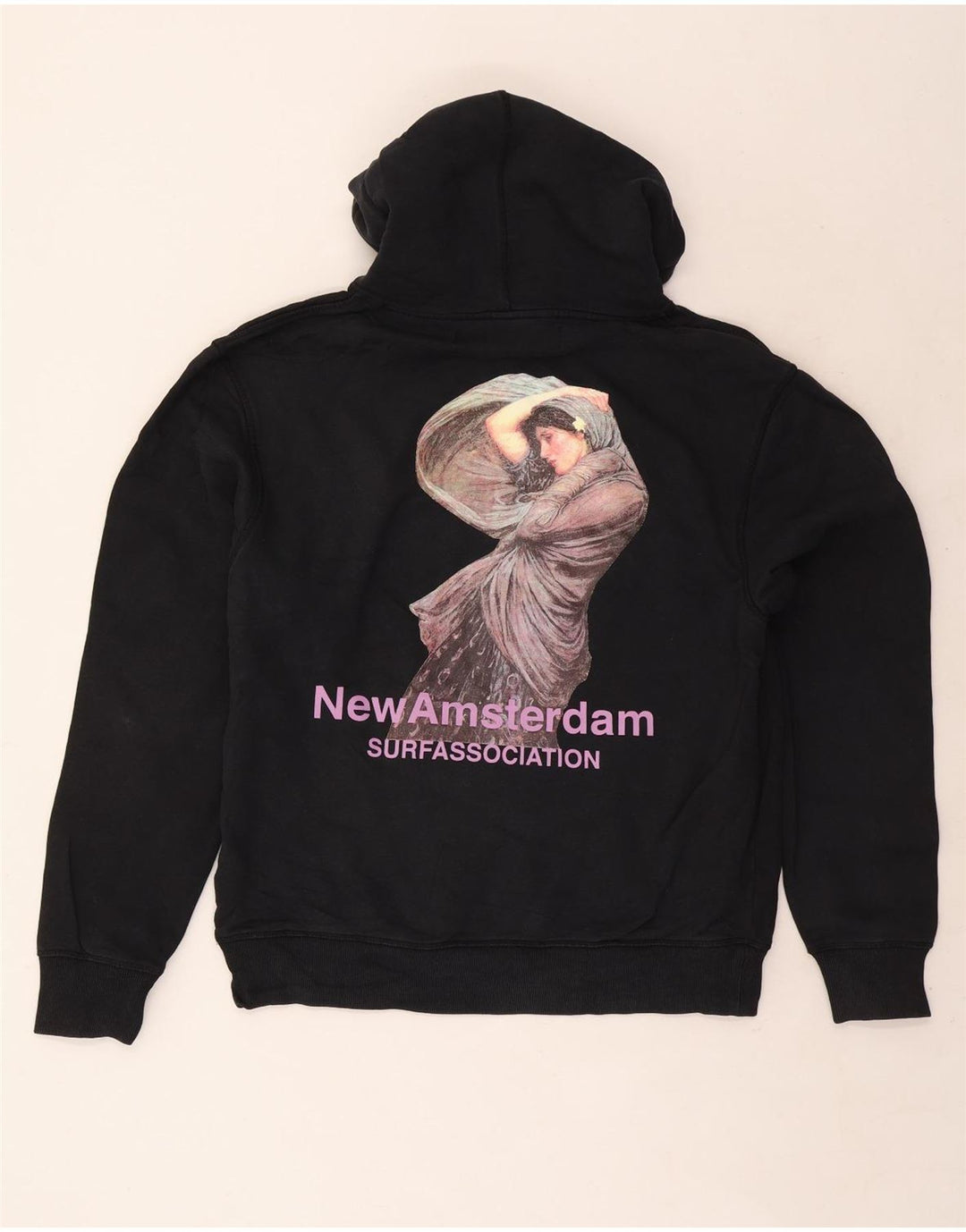 Vintage-Herren-Kapuzenpullover mit Grafik, mittlere schwarze Baumwolle