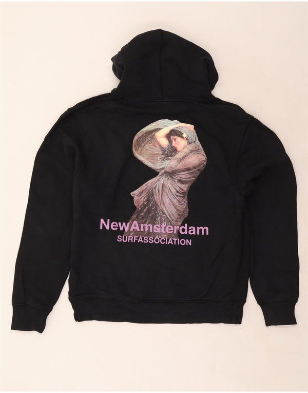 Vintage-Herren-Kapuzenpullover mit Grafik, mittlere schwarze Baumwolle