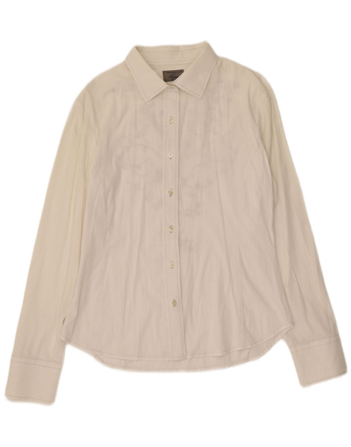 Replay Womens Graphic Shirt UK 14 Großes weißes Blumenmuster