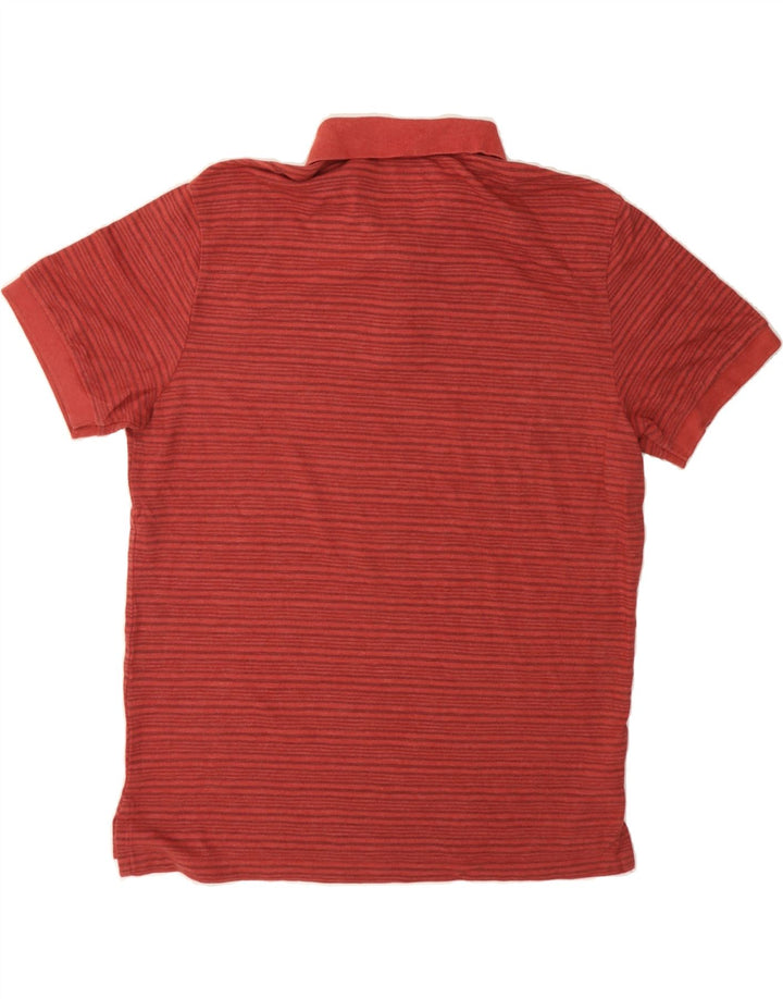EDDIE BAUER Mens Polo Shirt Large Red Striped Cotton Vintage Eddie Bauer and Second-Hand Eddie Bauer from Messina Hembry 