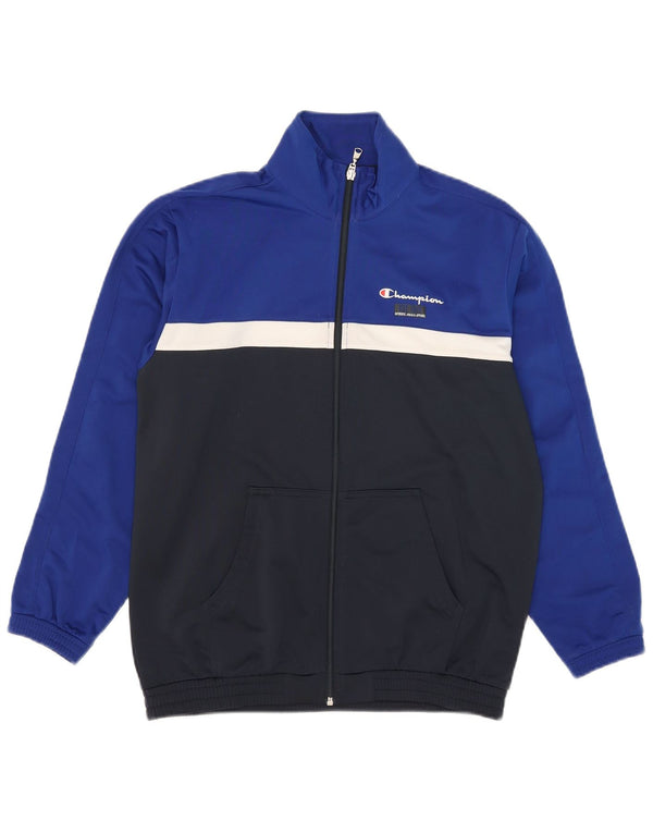 Champion Jungen-Trainingsanzug-Top-Jacke, 13–14 Jahre, XL, Blau, Farbblock