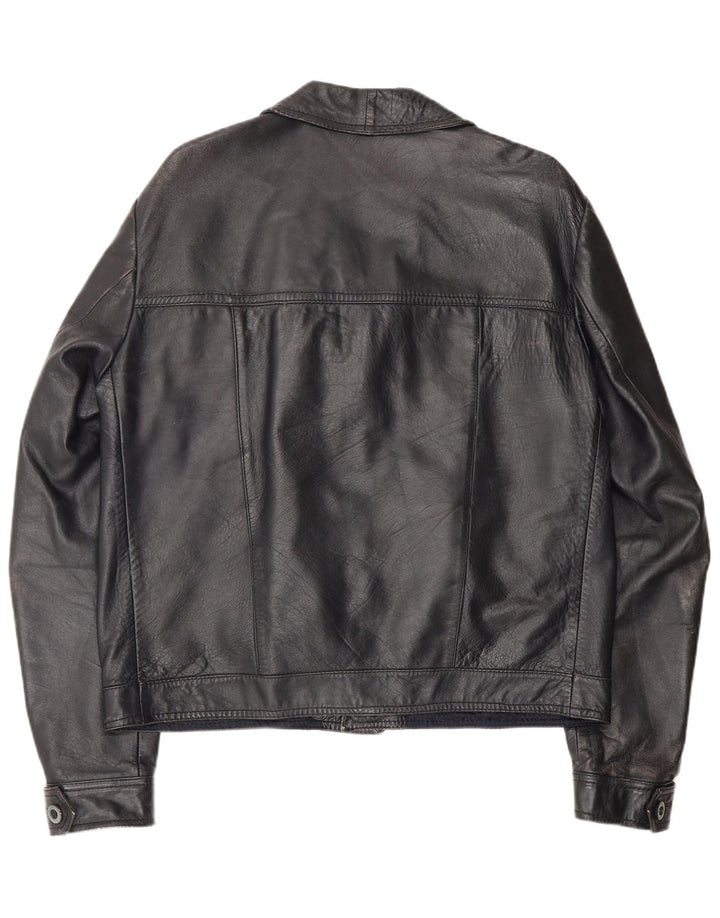 Vintage Herren Lederjacke UK 40 Large Schwarz