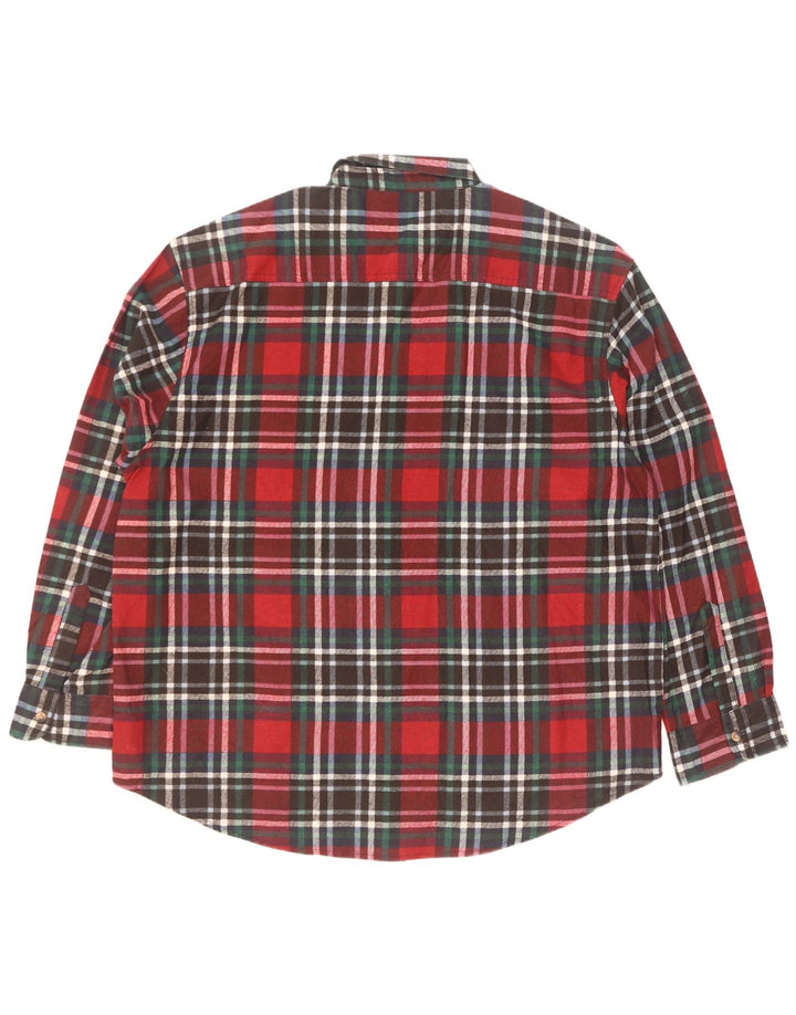 Identisches Flanellhemd für Herren, Größe 43/44, XL, rot kariert, Baumwolle