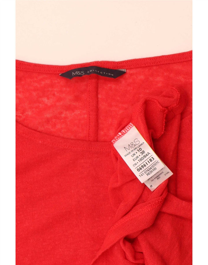 Marks & Spencer Damen-T-Shirt in Übergröße, Größe UK 10, Größe S, Rot, Polyester