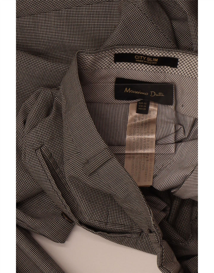 Massimo Dutti Herren Freizeithose EU 44 Large W34 L33 Schwarzer Hahnentritt
