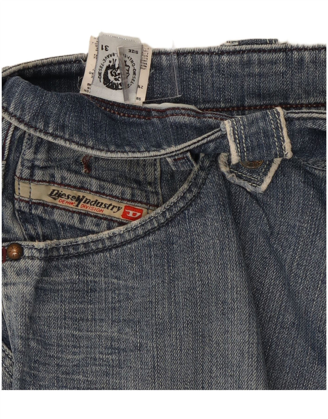 Diesel Herren Jeansshorts W31 mittelblaue Baumwolle