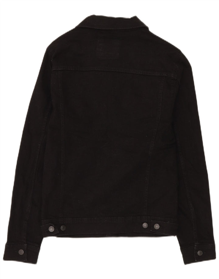 Zara Herren Jeansjacke UK 36 Small Schwarze Baumwolle