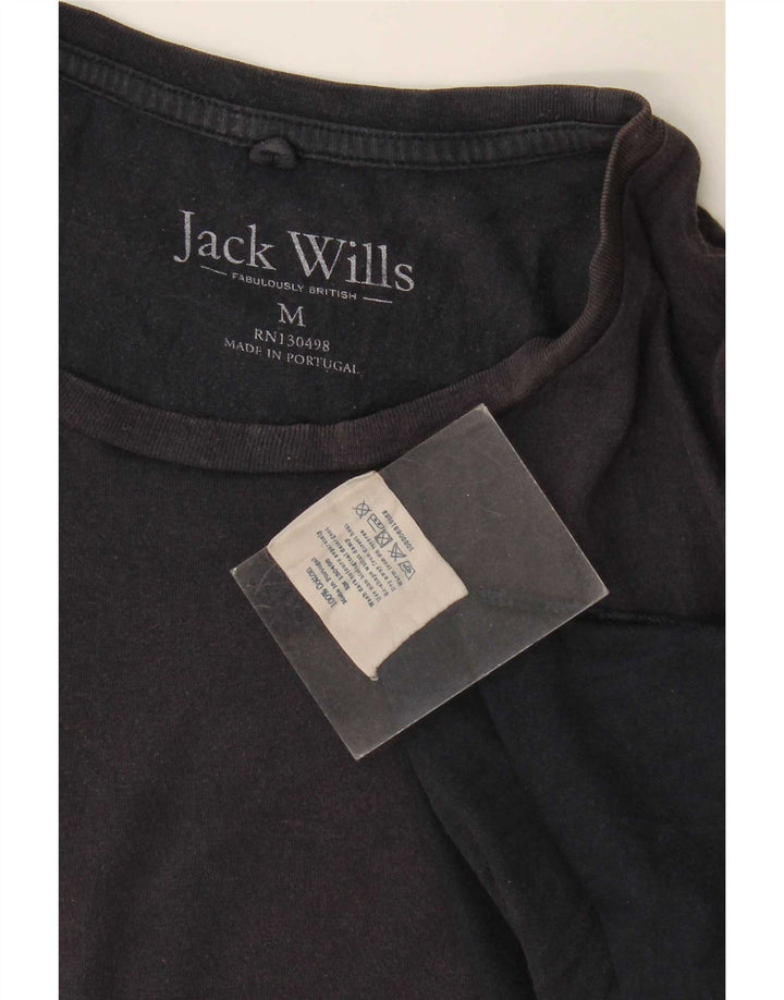 Jack Wills Herren-T-Shirt-Oberteil aus mittelblauer Baumwolle in Marineblau