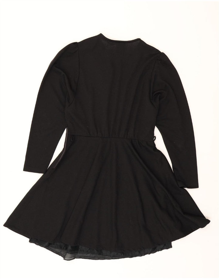 CANDA Womens Long Sleeve A-Line Dress UK 12 Medium Black Vintage Canda and Second-Hand Canda from Messina Hembry 