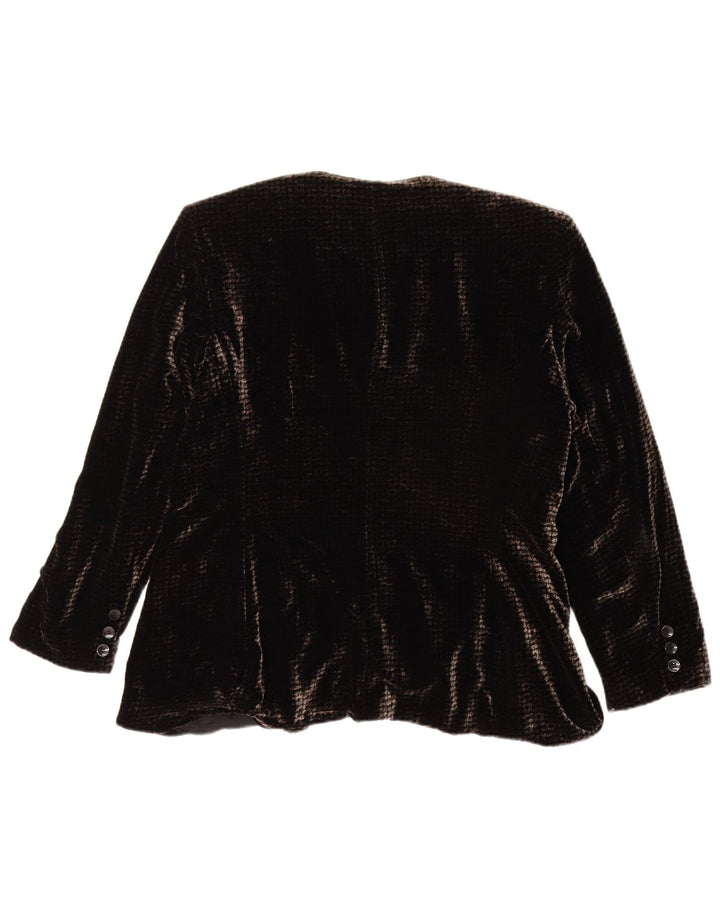 Jones New York Damen-Blazer aus Velours mit 2 Knöpfen, Gr. 16, Größe L, Schwarz, Viskose