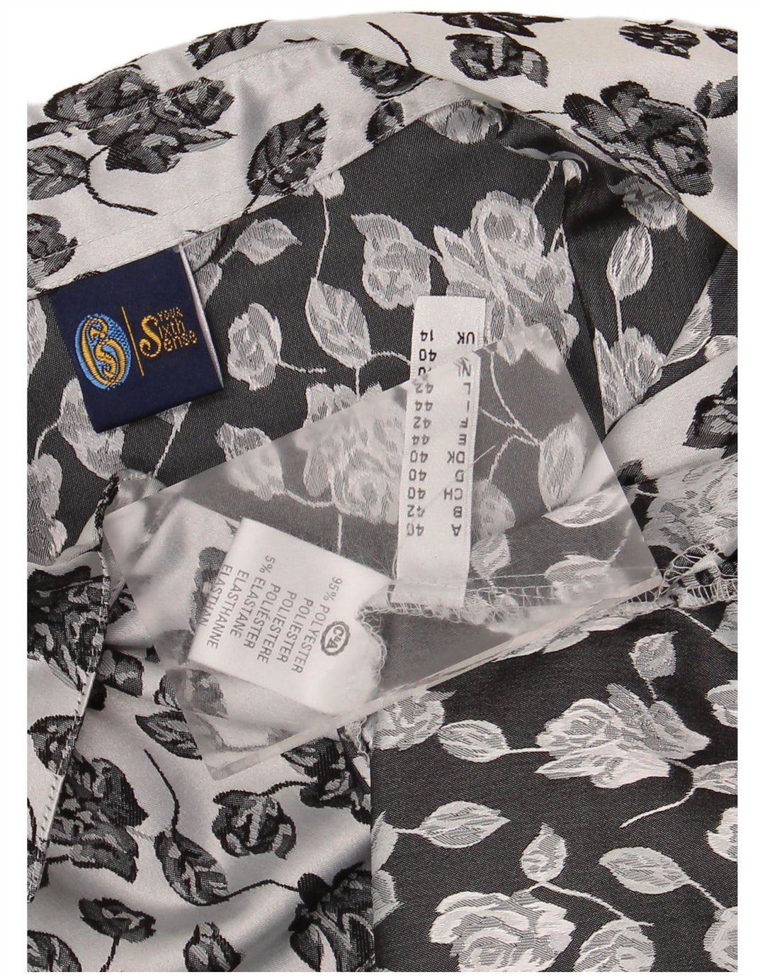Your Sixth Sense Damen-Hemd, UK 14, großes, weißes, geblümtes Polyester