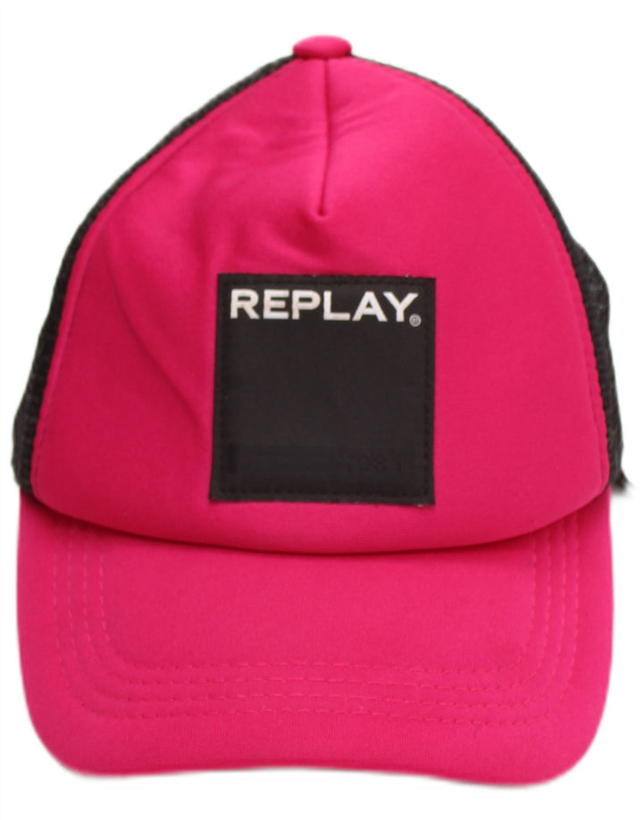 Replay Damen-Truckerkappe mit Grafik, Einheitsgröße, rosafarbenes Farbblock-Polyester