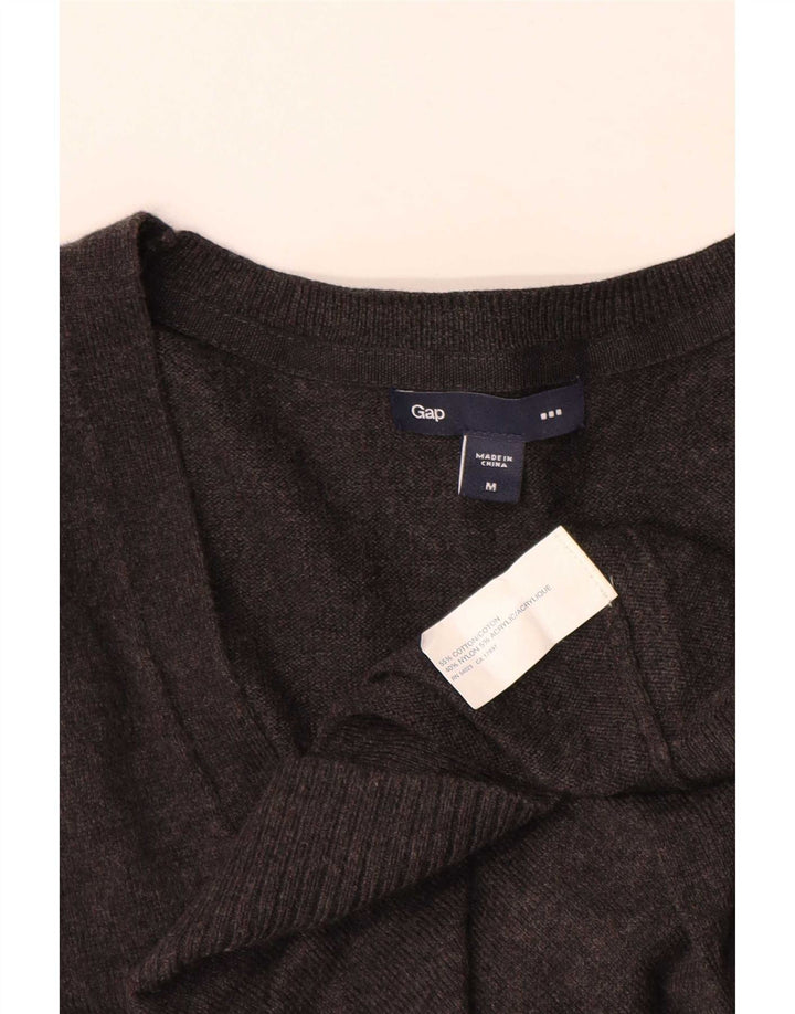 Gap Damen-Cardigan-Pullover UK 14 Mittelgraue Baumwolle