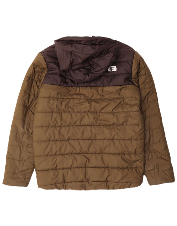 THE NORTH FACE wattierte Jungenjacke mit Kapuze, 14–15 Jahre, XL, Khaki, Farbblock