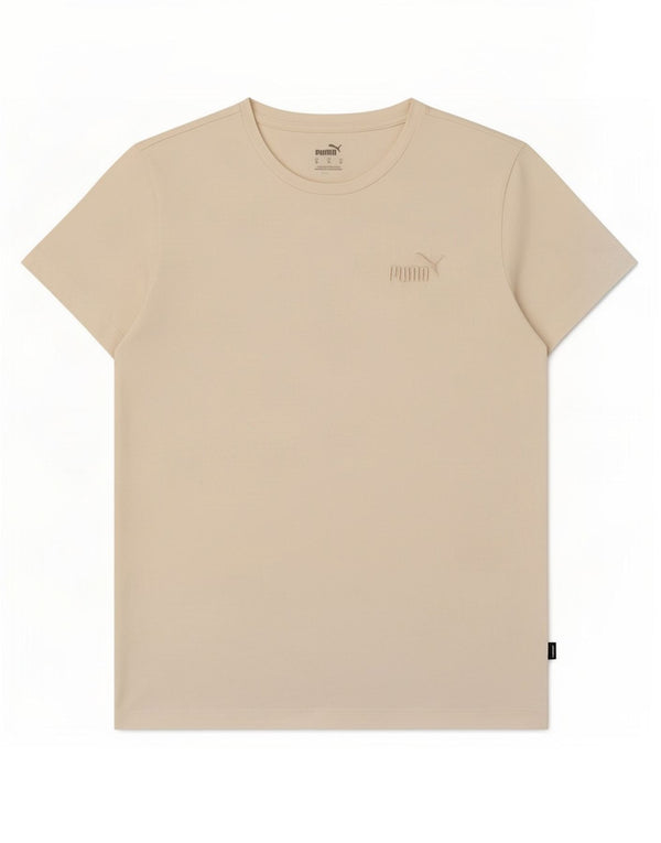 Puma Damen T-Shirt Top UK 12 Mittelbeige Baumwolle