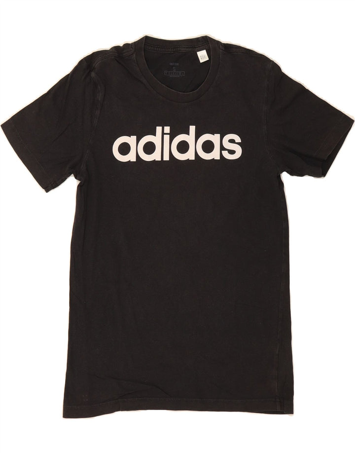 ADIDAS Mens Graphic T-Shirt Top Small Black Cotton Vintage Adidas and Second-Hand Adidas from Messina Hembry 
