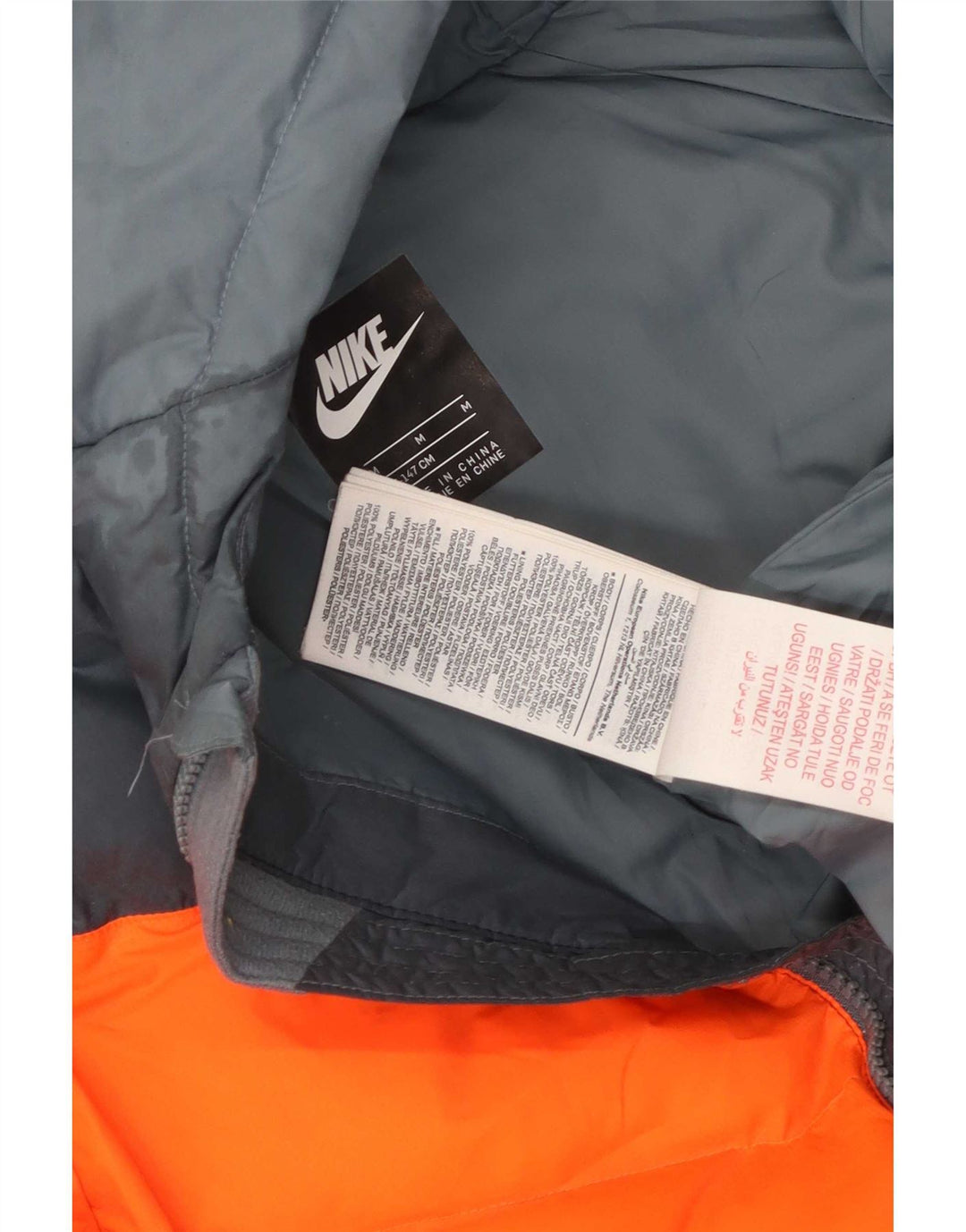 Nike Wattierte Jacke mit Kapuze für Jungen, 10–11 Jahre, mittelgroß, mehrfarbig, Farbblock