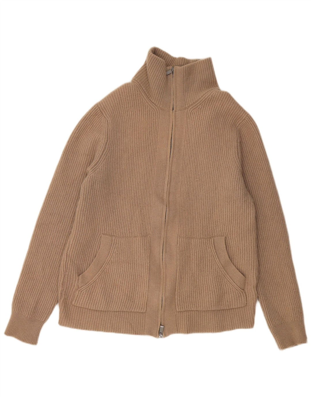 MASSIMO DUTTI Damen-Cardigan-Pullover UK 16 Große graue Baumwolle