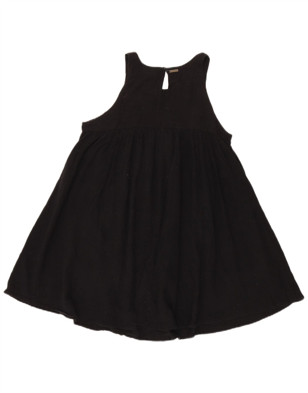 Billabong Damen ärmelloses A-Linien-Kleid UK 12 Mittelschwarze Baumwolle