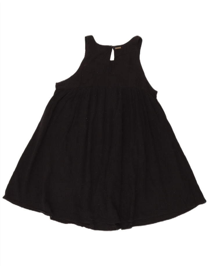 Billabong Damen ärmelloses A-Linien-Kleid UK 12 Mittelschwarze Baumwolle