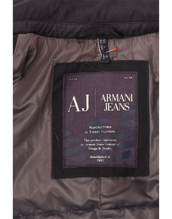 Armani Jeans Herren 2-Knopf-gepolsterte Blazerjacke IT 50 Large Marineblau