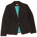 Oasis Damen-Blazerjacke mit 1 Knopf, UK 12, Mittelschwarz, Polyester