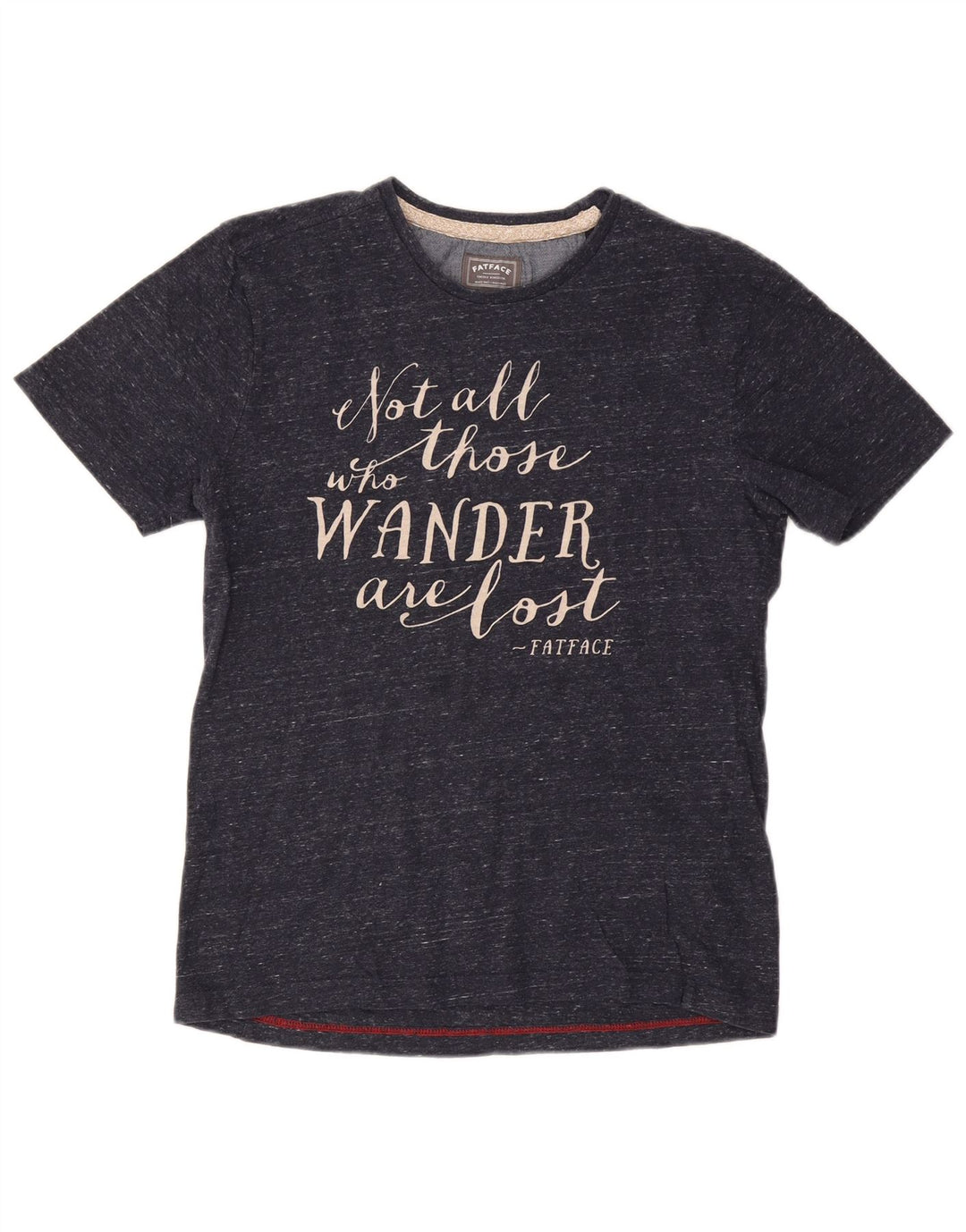 FAT FACE Grafik-T-Shirt-Oberteil für Damen, mittlere marineblaue gesprenkelte Baumwolle