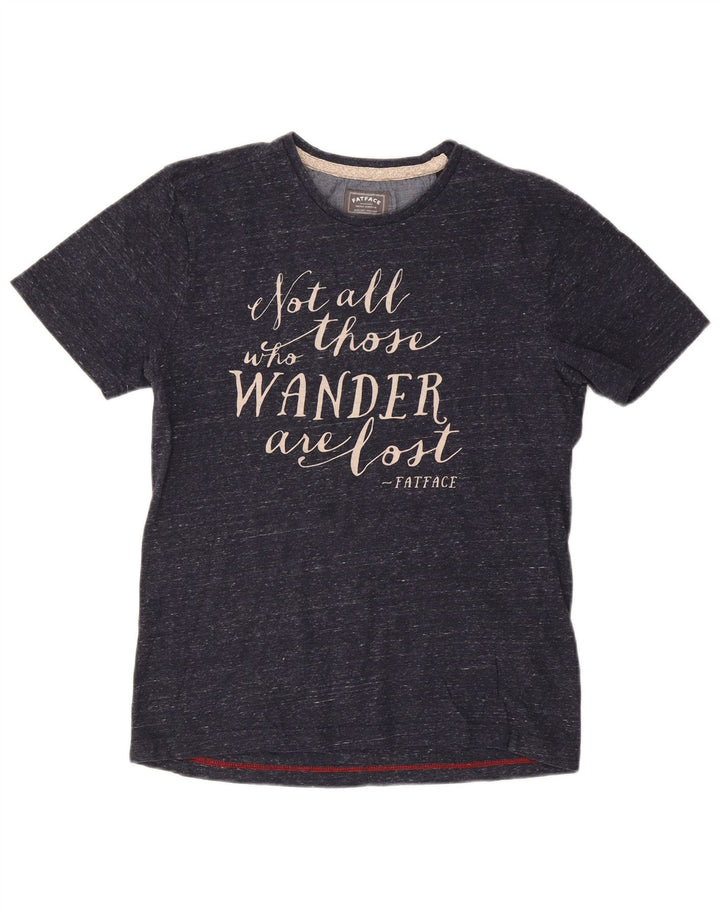 FAT FACE Grafik-T-Shirt-Oberteil für Damen, mittlere marineblaue gesprenkelte Baumwolle