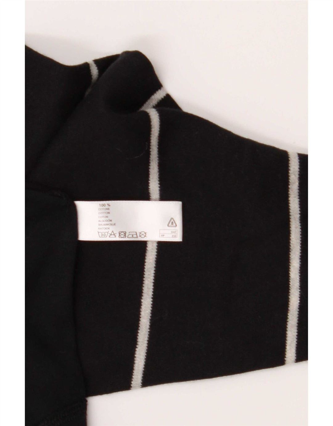 Fila Herren-Top, langärmelig, mittelschwarz, gestreift, Baumwolle