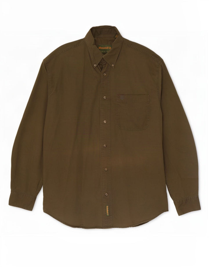 Timberland Herrenhemd aus mittlerer Khaki-Baumwolle