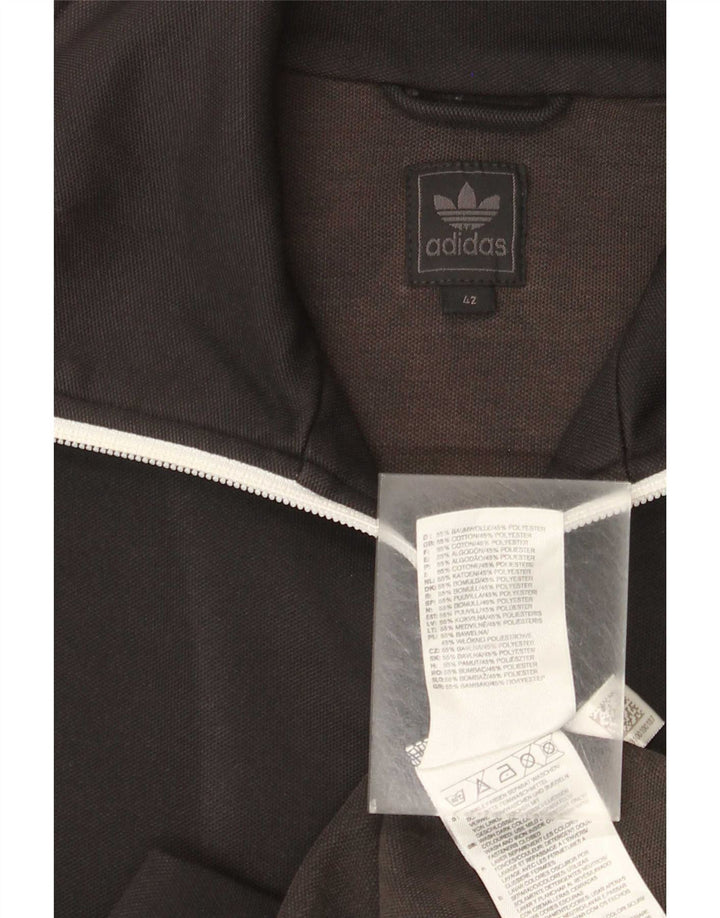 Adidas Damen Trainingsanzug Top Jacke IT 42 Medium Schwarz Baumwolle