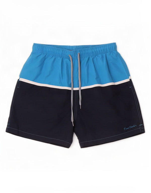 Pierre Cardin Womens Swimming Shorts Large Blue Colourblock Polyester