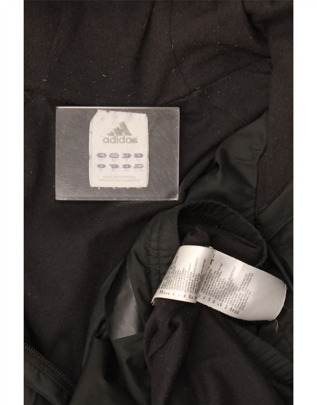 Adidas Herren Kapuzen-Regenjacke UK 42 XL Schwarz Polyester