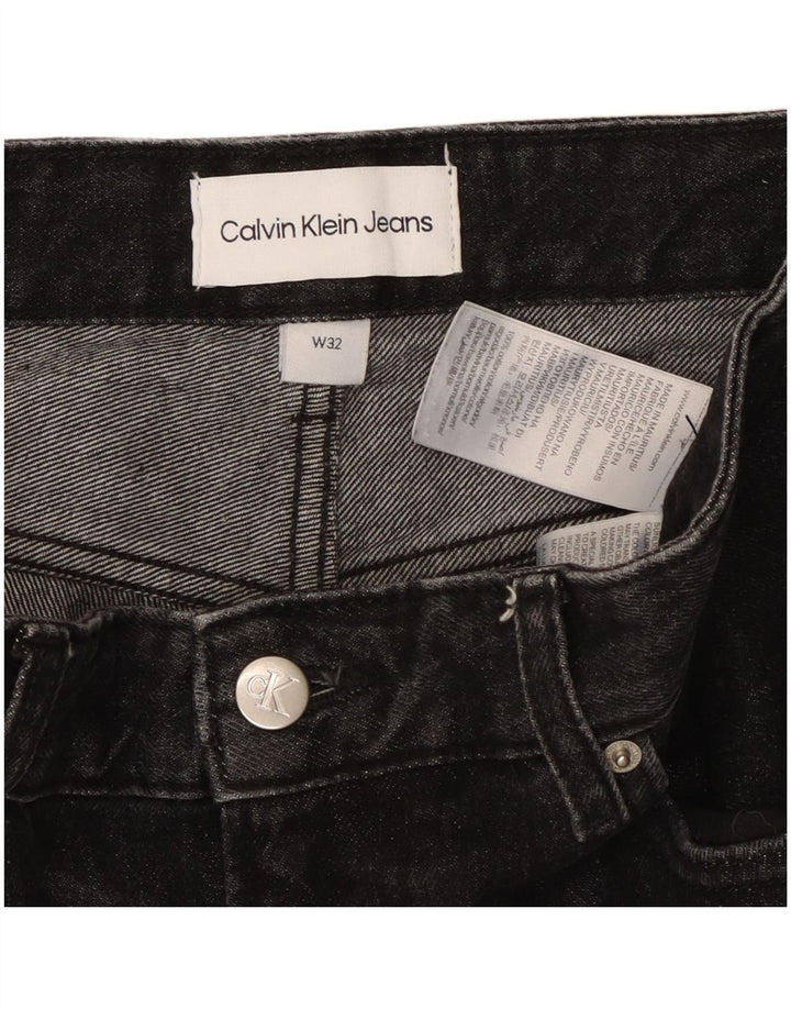 CALVIN KLEIN Herren Slim Jeans W32 L27 Schwarze Baumwolle