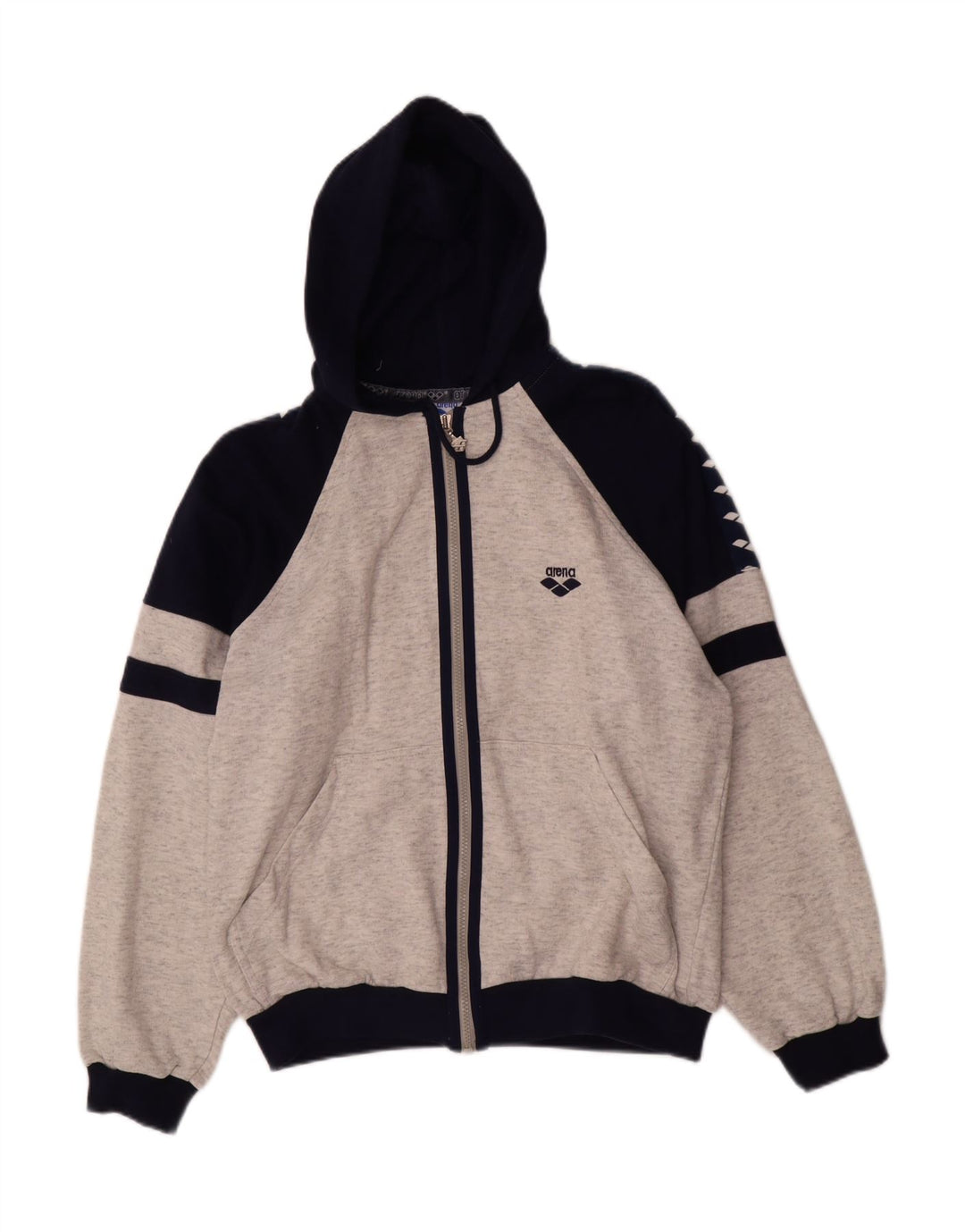 Arena Damen-Kapuzenpullover mit Reißverschluss, UK 12, Mittelgrau, Farbblock