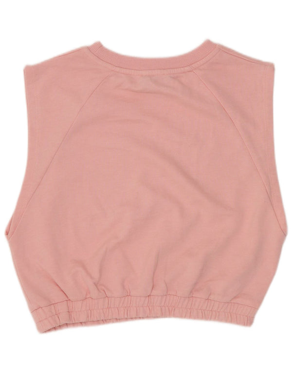 Topshop Damen Ärmelloses Crop Top UK 10 Small Rosa Baumwolle