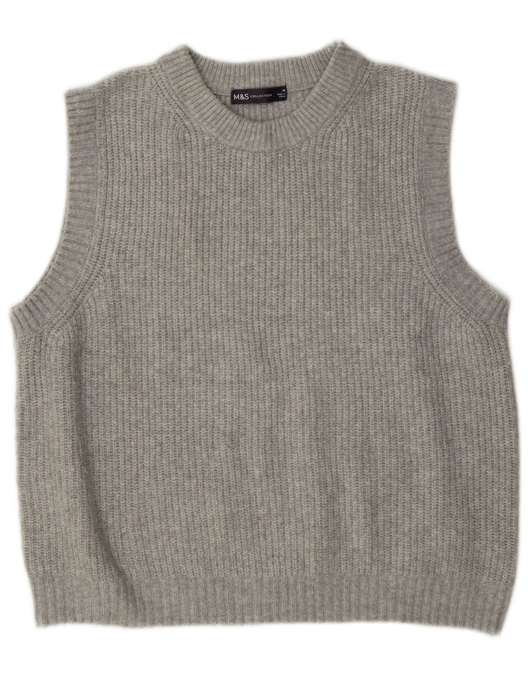 Marks & Spencer Damen Weste Tank Top UK 14 Mittelgraues Polyester