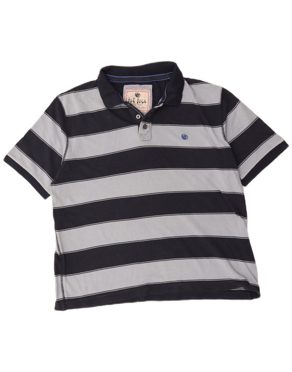 Fat Face Herren-Poloshirt 2XL, marineblau, gestreift, Baumwolle