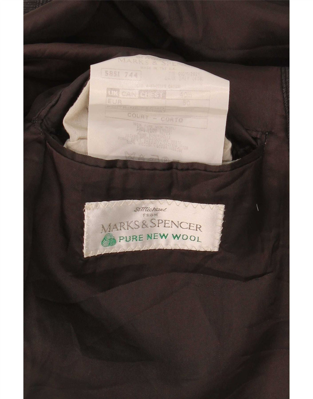Marks & Spencer Herren-Blazerjacke UK 40 Mittelgrauer Nadelstreifen