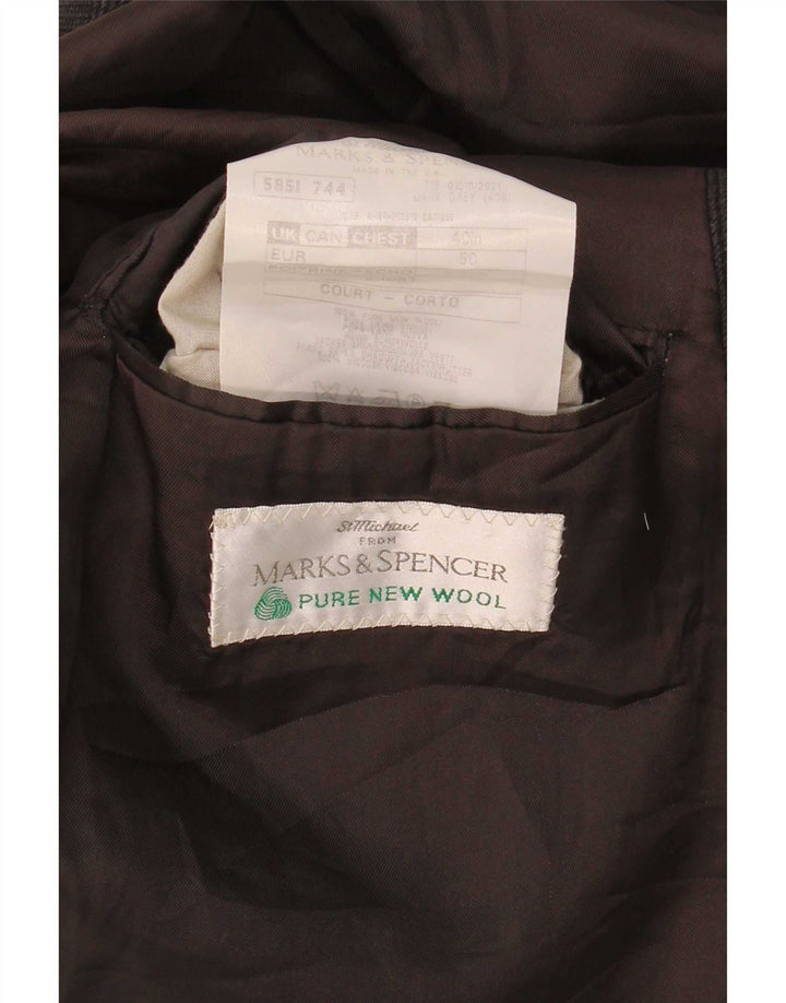 Marks & Spencer Herren-Blazerjacke UK 40 Mittelgrauer Nadelstreifen