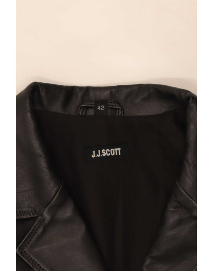 J.J.Scott Damen 3-Knopf-Lederblazer IT 42 Mittelschwarz