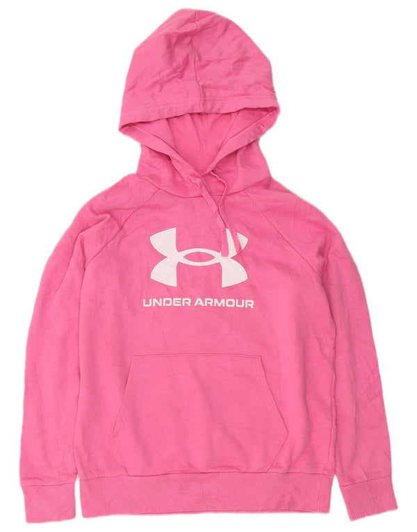Under Armour Womens Graphic Oversized Hoodie Pullover UK 10 Small Rosa Baumwolle