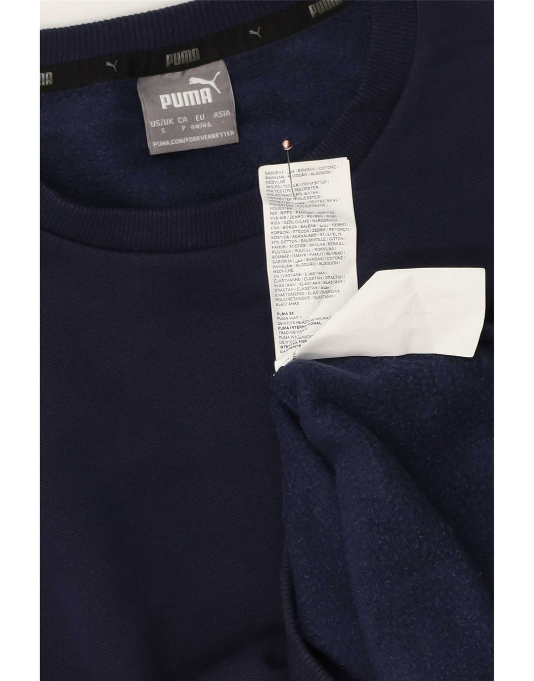 Puma Herren Sweatshirt Pullover Small Marineblau Baumwolle