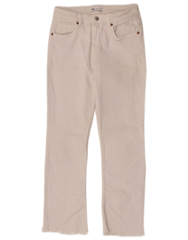 Zara Damen Crop Straight Jeans EU 38 Small W28 L26 Weiß