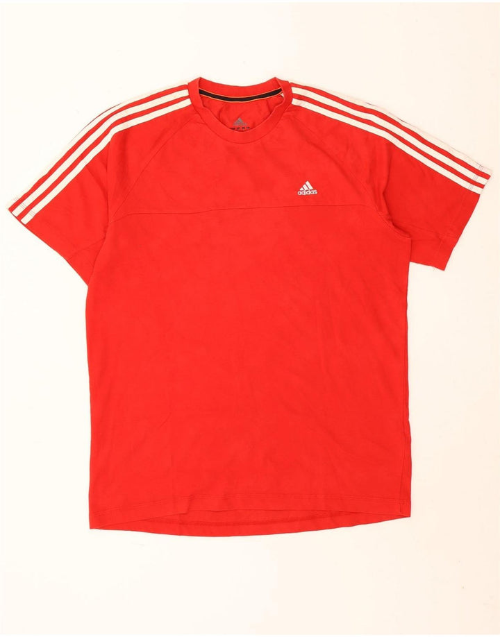 Adidas Herren Climalite T-Shirt Top Große rote Baumwolle