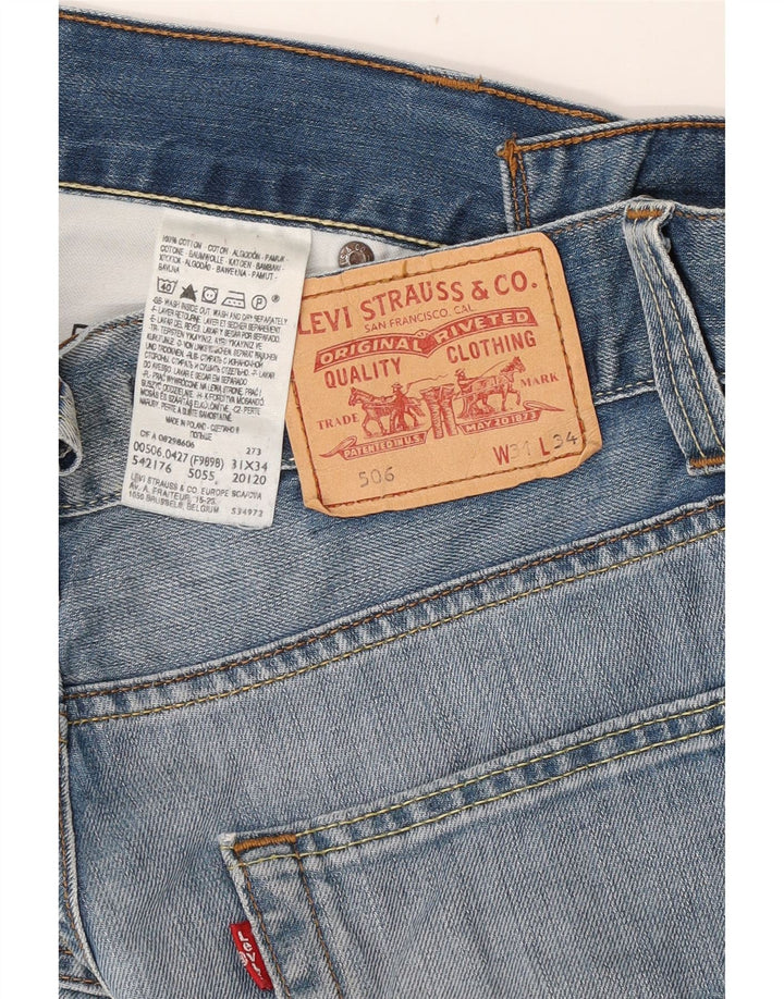 Levi's Herren 506 Straight Jeans W31 L30 Blaue Baumwolle