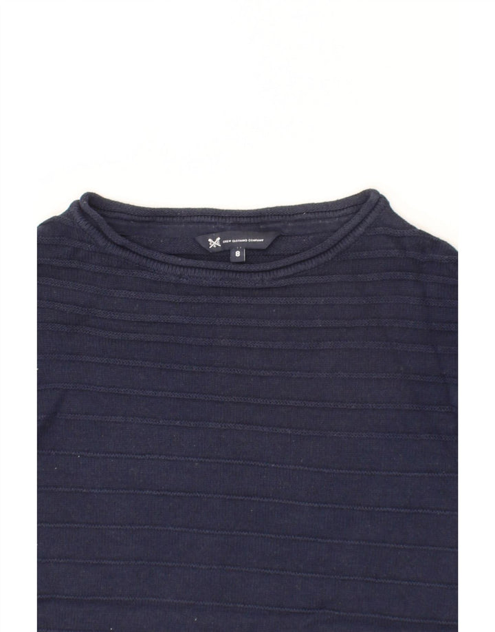CREW CLOTHING Womens Boat Neck Jumper Sweater US 8 Medium Navy Blue Vintage Crew Clothing and Second-Hand Crew Clothing from Messina Hembry 