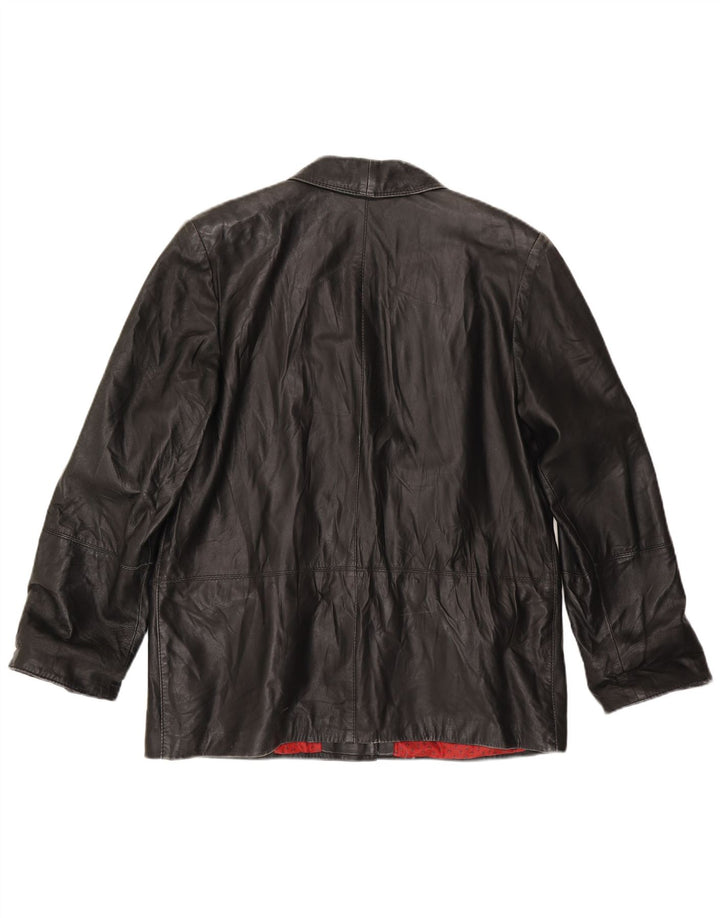 Vintage Damen Lederjacke IT 50 XL Schwarzes Leder