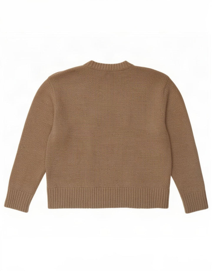 Zara Damen-Pullover, übergroß, Rundhalsausschnitt, Gr. 10, Größe S, braun, Polyester