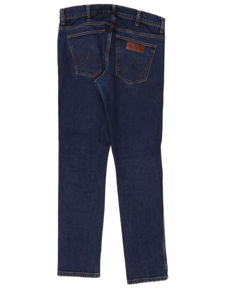 Wrangler Damen Larston Slim Jeans W32 L34 Marineblaue Baumwolle